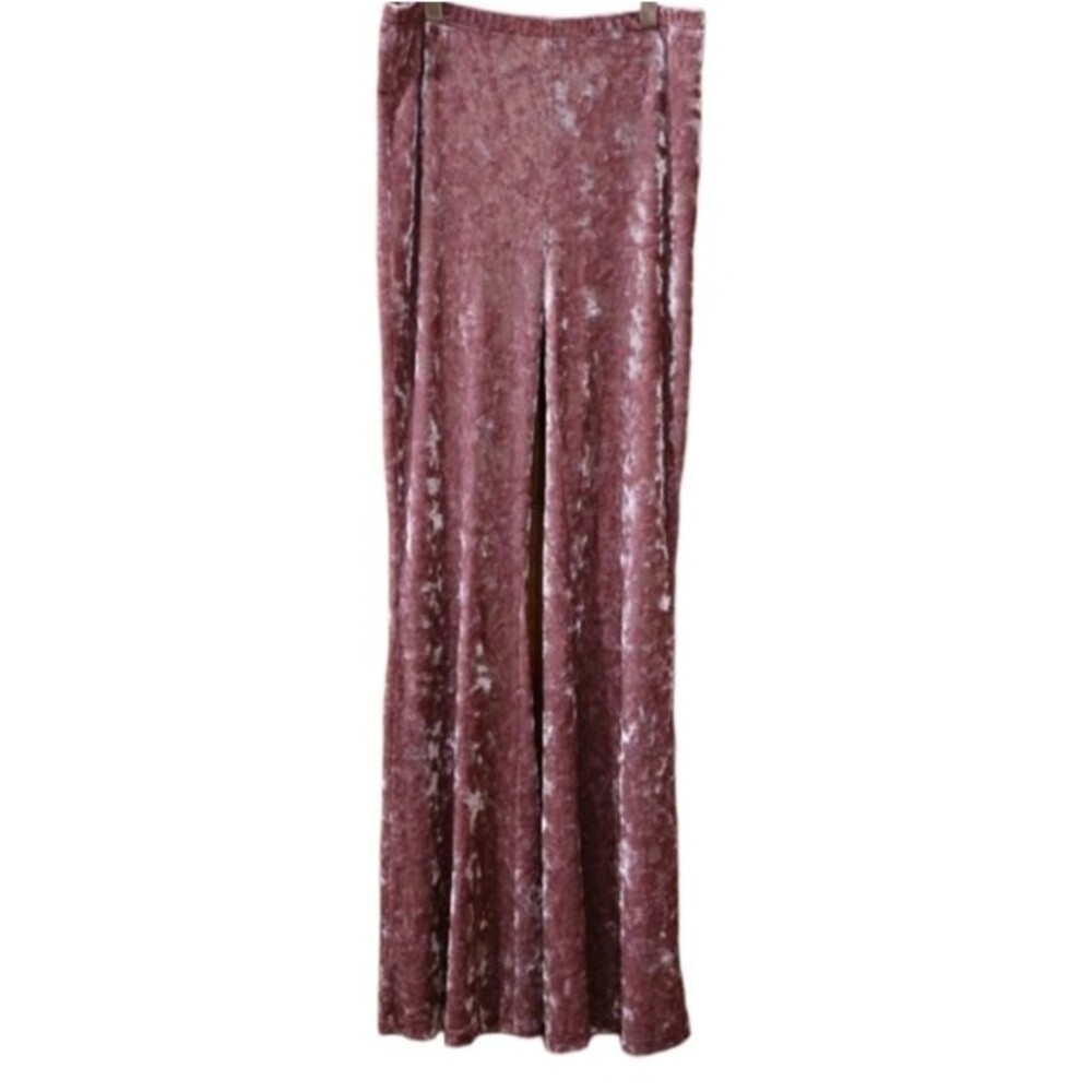 Forever 21 Pink Velour Flare Pull on Pants Barbiecore Balletcore Medium
